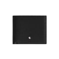 Montblanc 8cc Wallet in black grain leather with palladium emblem