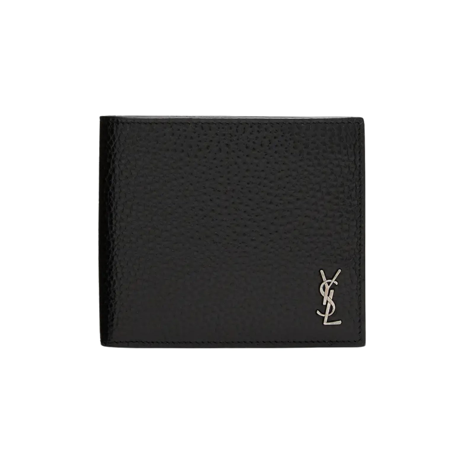 Saint Laurent Tiny Cassandre East/West Wallet in grained leather