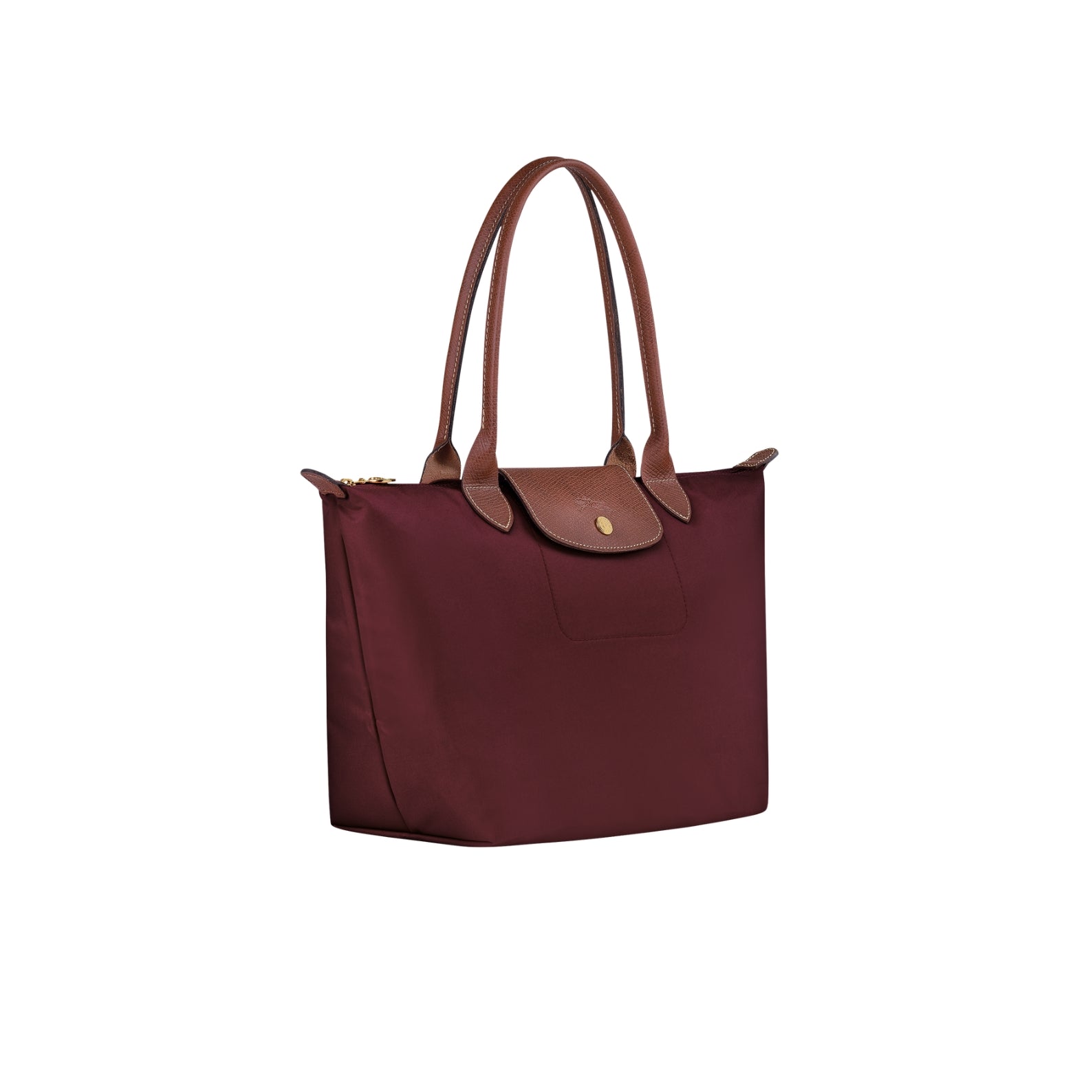 Longchamp Le Pliage Medium in burgundy – detail view