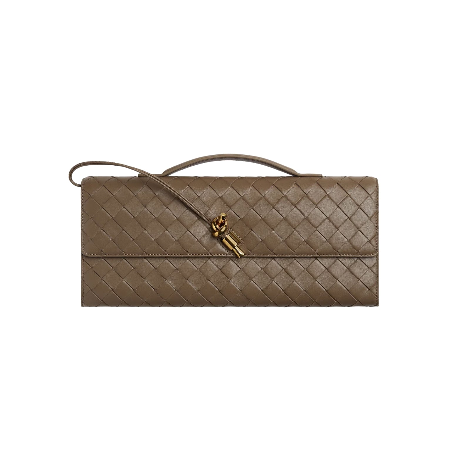Bottega Veneta Andiamo Clutch in Pinecone Intrecciato woven leather