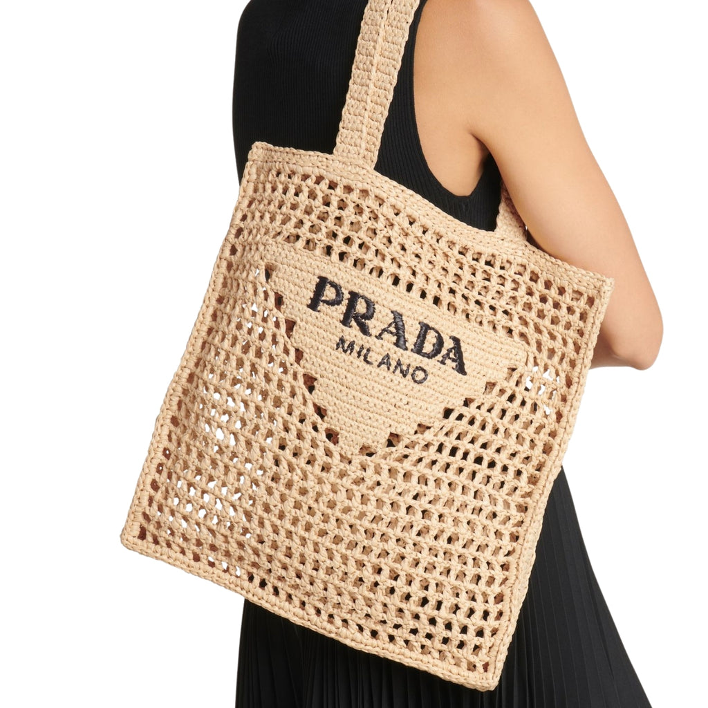 Prada Crochet Tote in raffia – detail