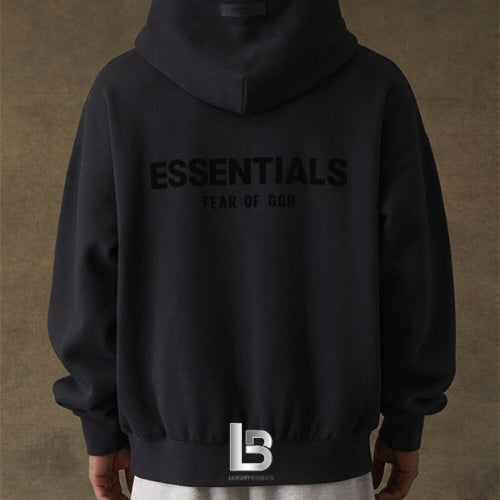 Fear of God Essentials Felt Logo Black  Hoodie