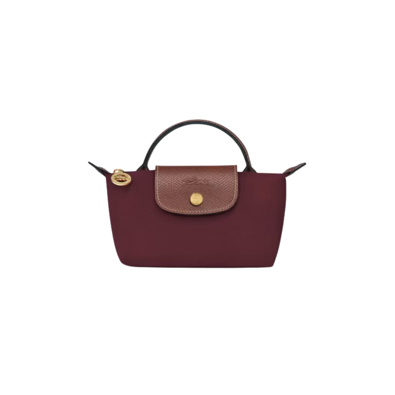 Longchamp Le Pliage Pouch in burgundy nylon