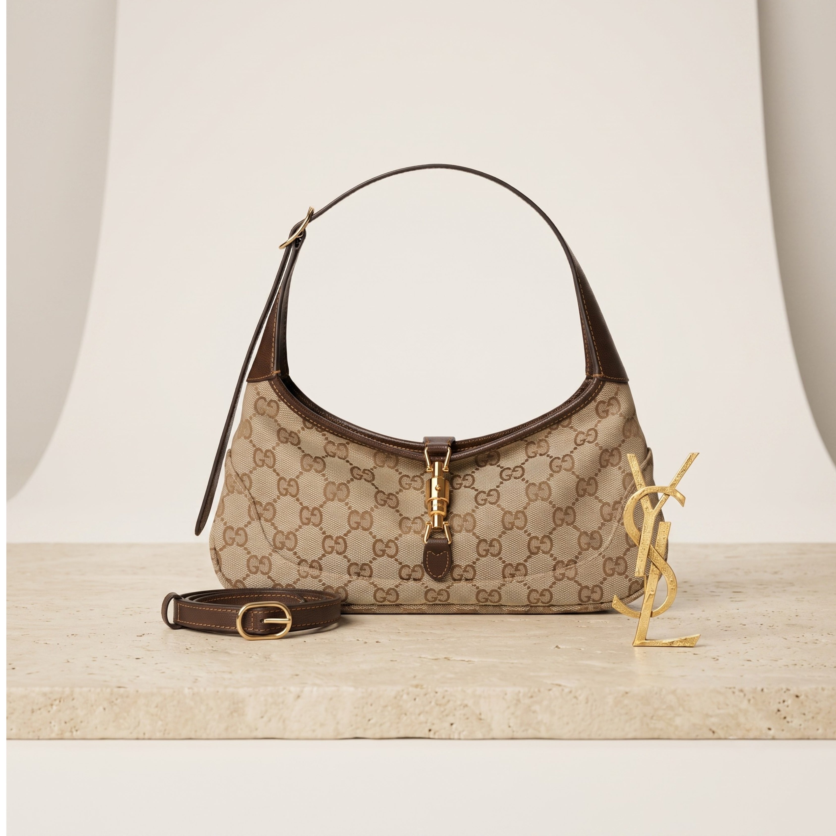 The Statement Bundle — Gucci Jackie Slim & Saint Laurent Brooch