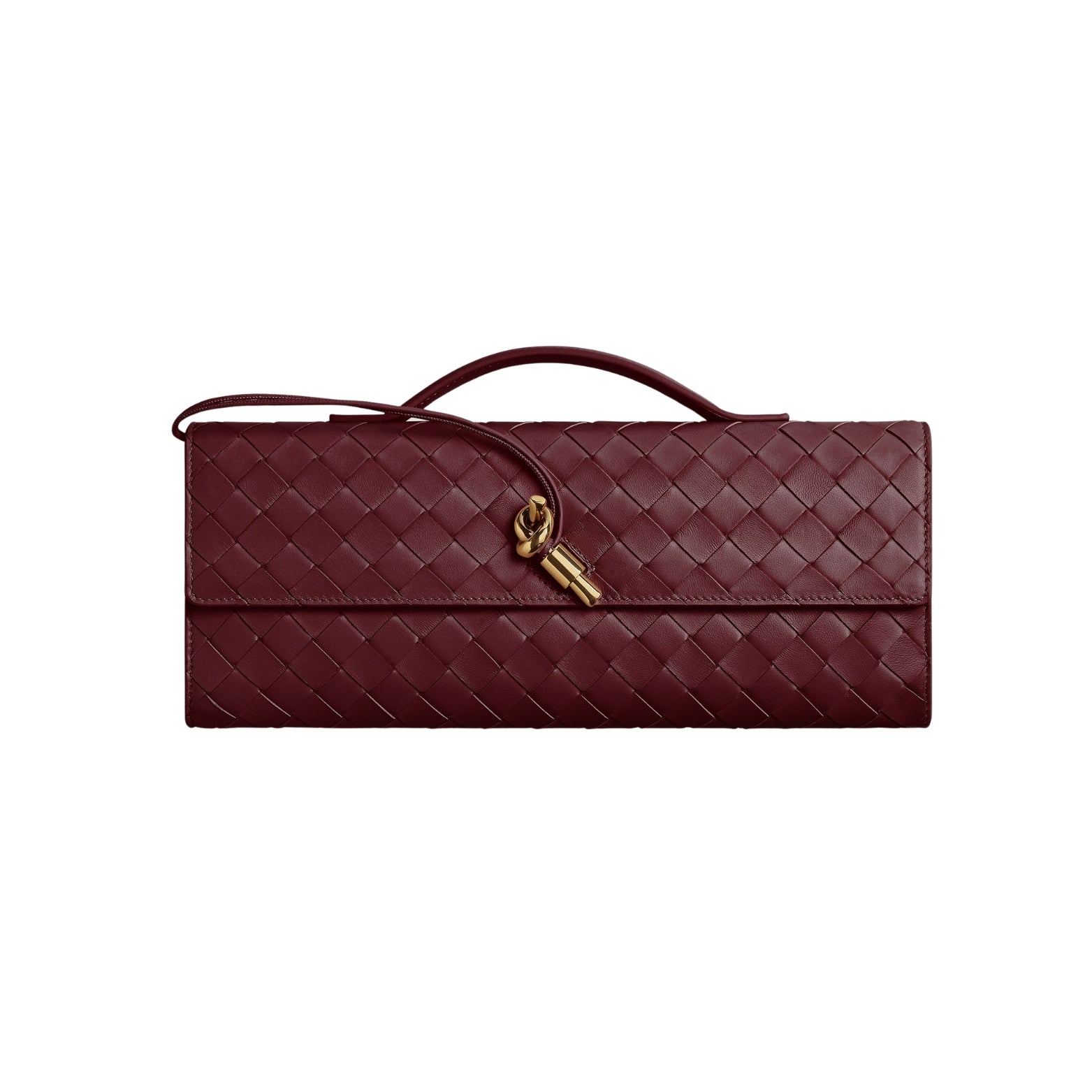 Bottega Veneta Andiamo Clutch in Barolo Intrecciato woven leather