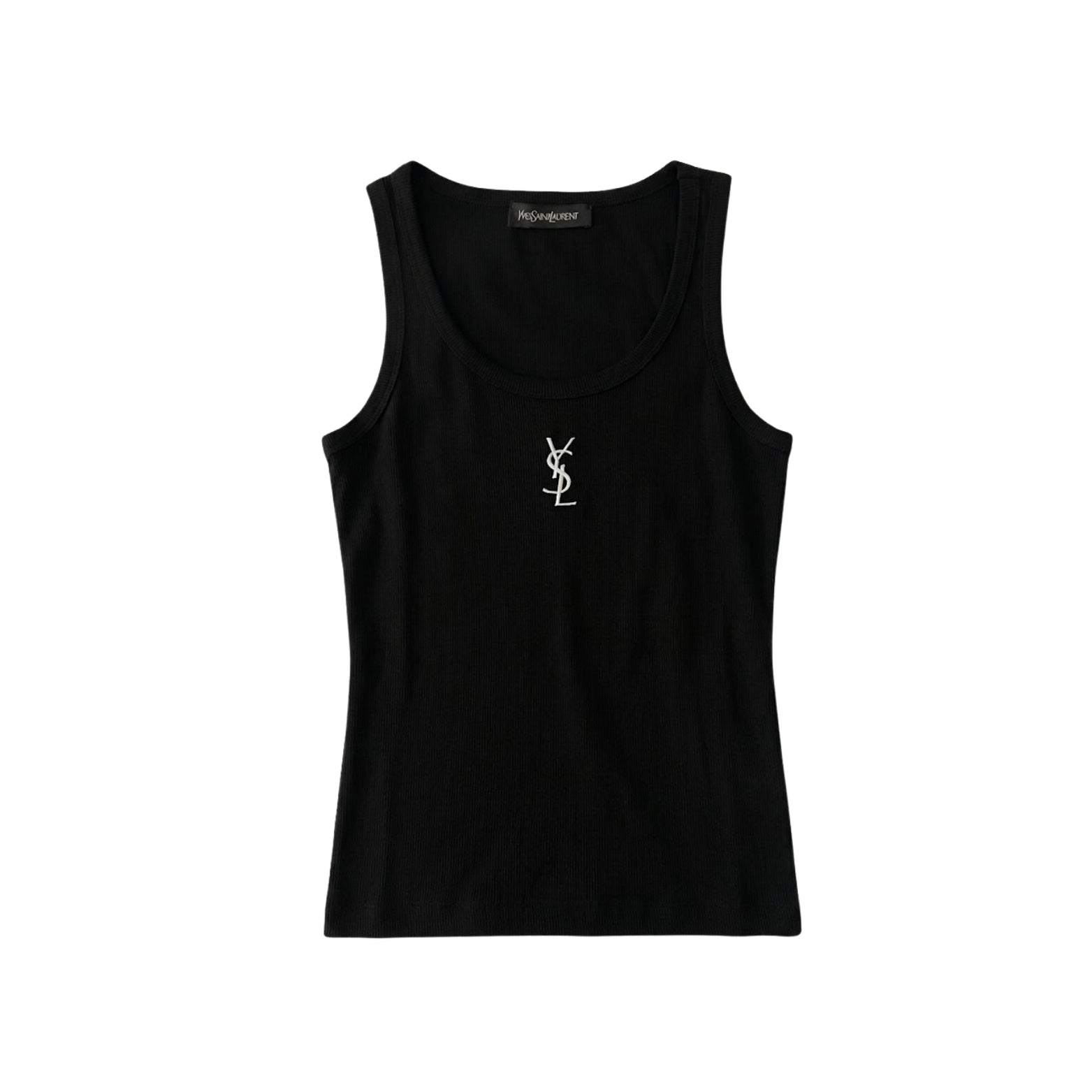 Saint Laurent Black Cassandre tank top
