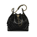 25 Medium Handbag in Black Calfskin