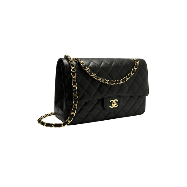 Chanel Medium Classic Flap in quilted black leather with CC turn-lock