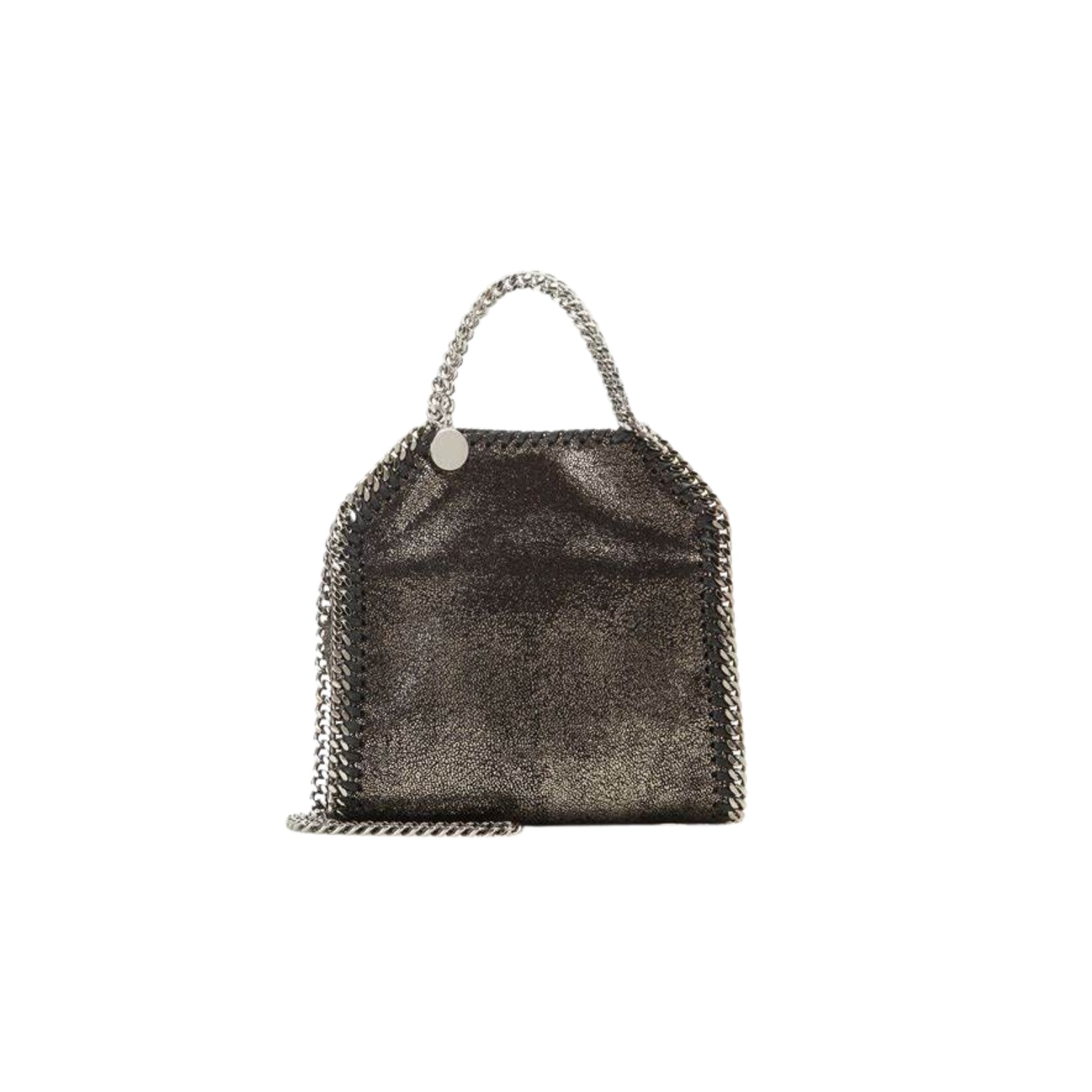 Falabella Tiny Tote in metallic silver