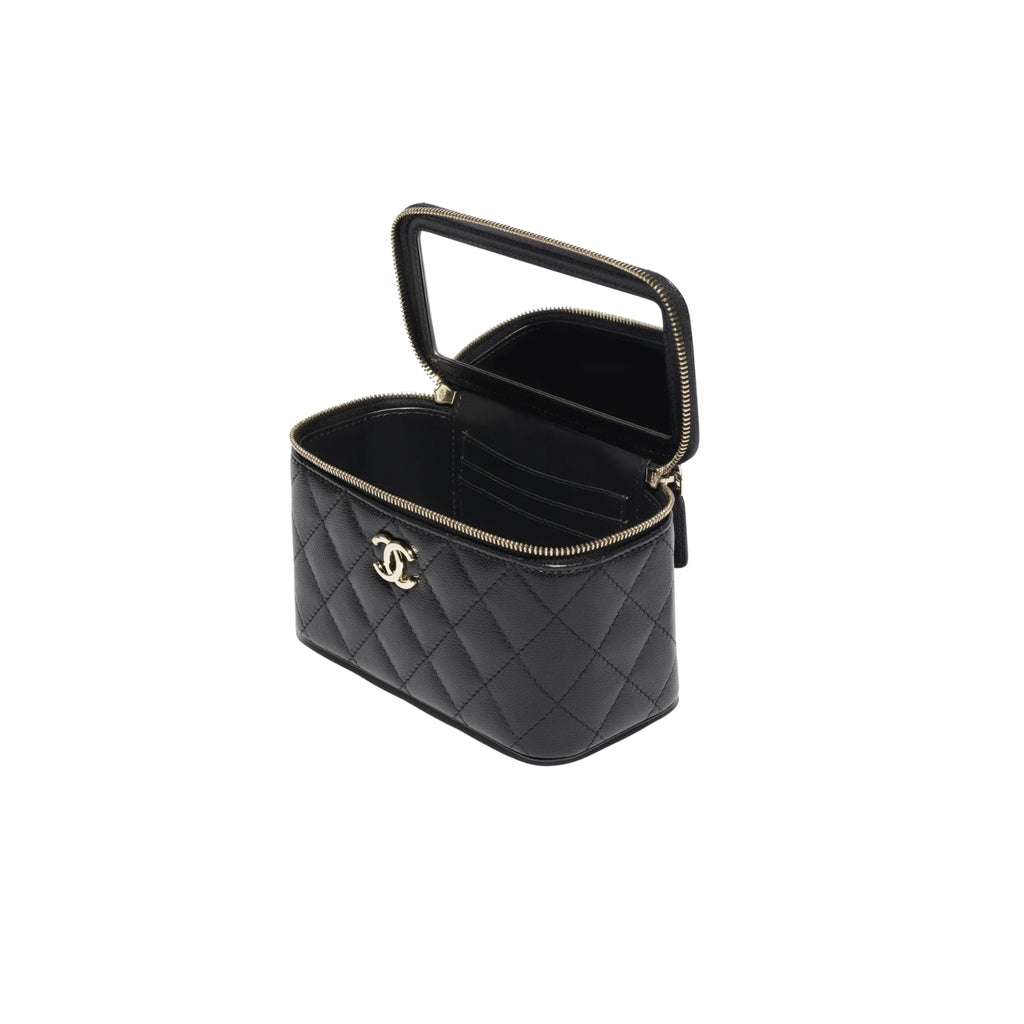 Chanel Long Vanity with Chain in black – styled view