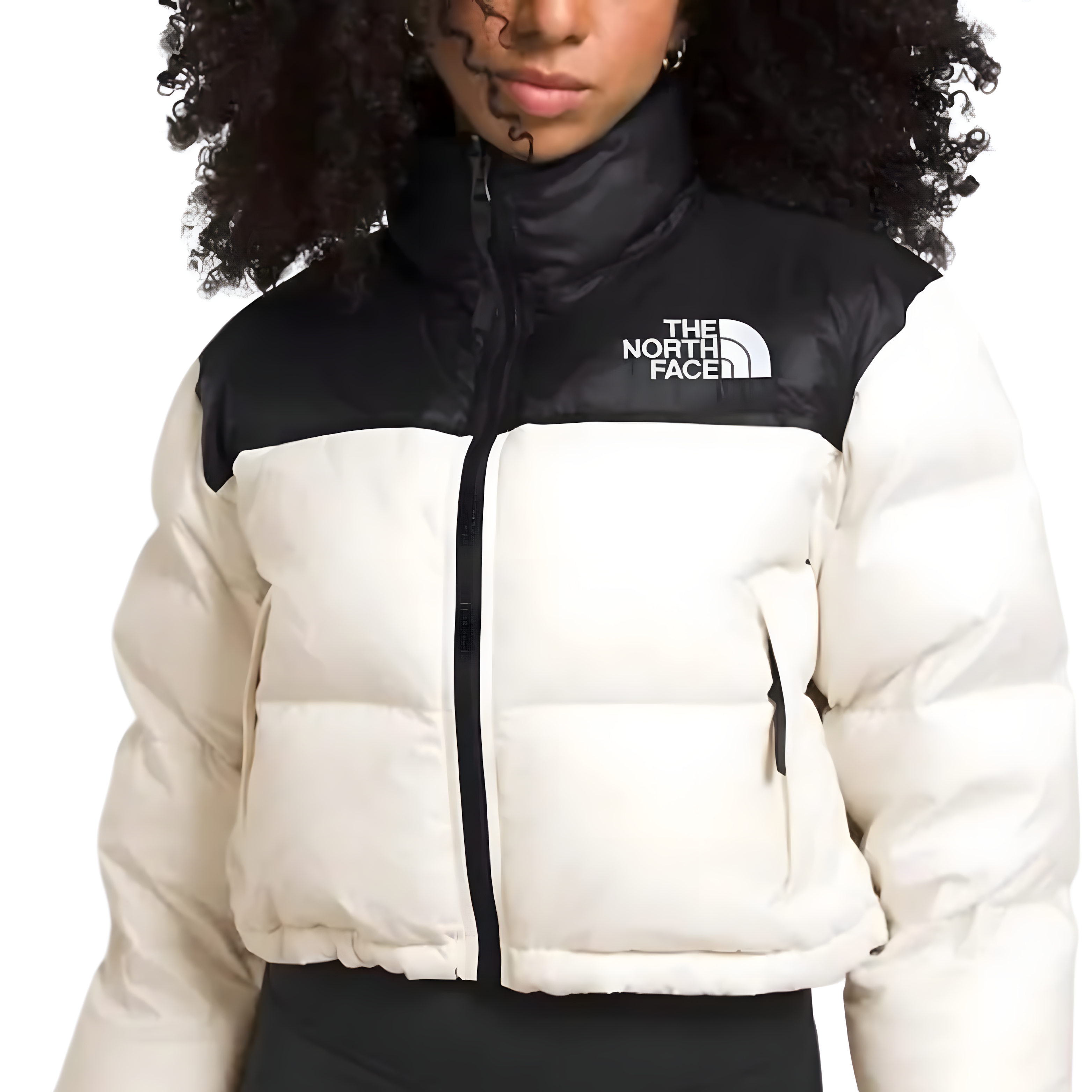Nuptse Cropped Jacket in white – styled view