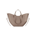 Polène Cyme Tote in textured taupe leather