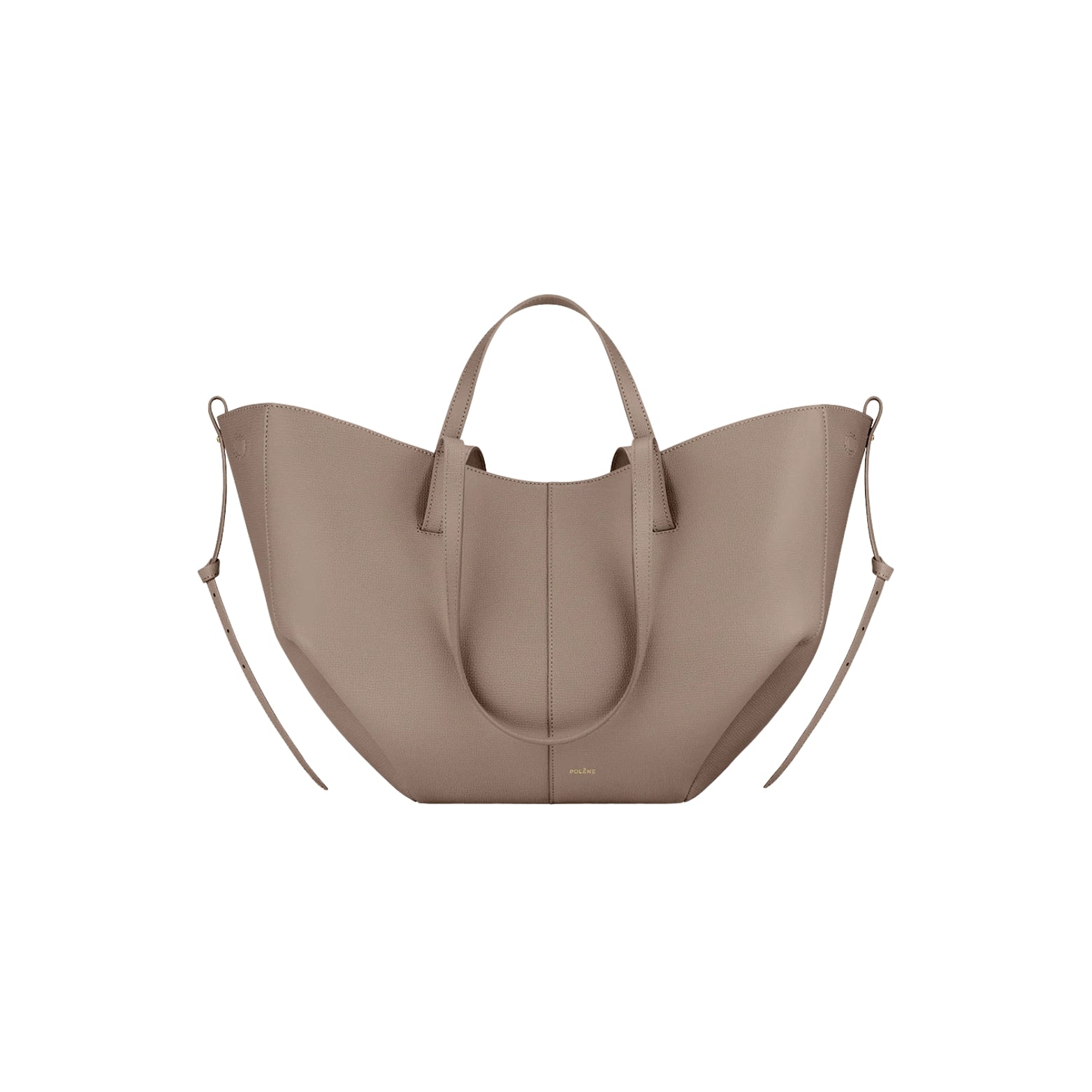 Polène Cyme Tote in textured taupe leather