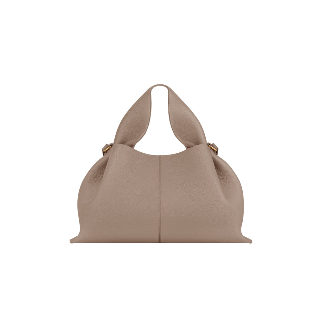 Polène Numéro Neuf draped-leather hobo in textured taupe