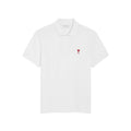 Ami White Cotton polo with Ami De Coeur