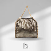 Stella McCartney Falabella Tiny Metallic X Gold Tote Bag