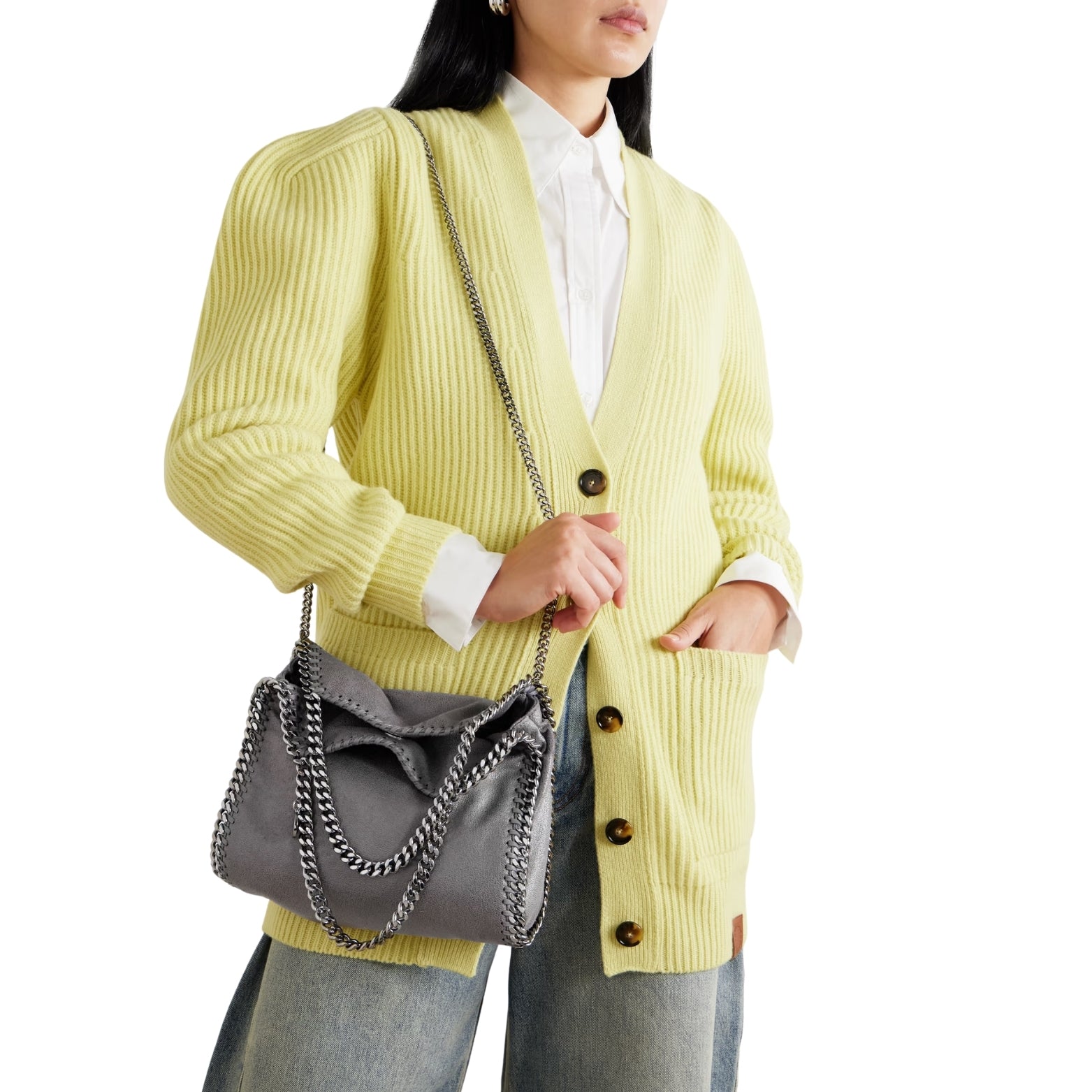 Stella McCartney Falabella Mini in dark grey – styled view