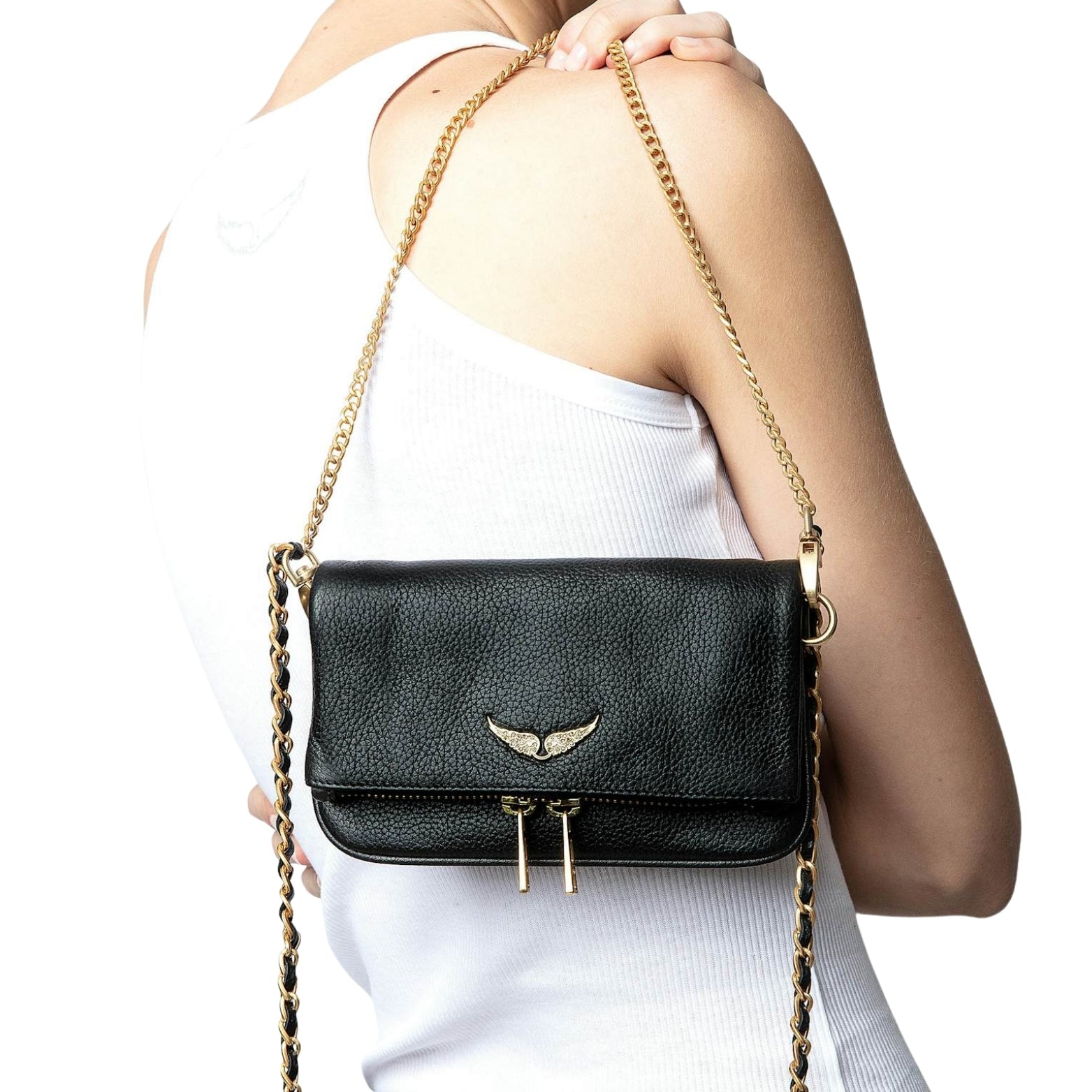 Zadig & Voltaire Rock Nano in black gold – styled view