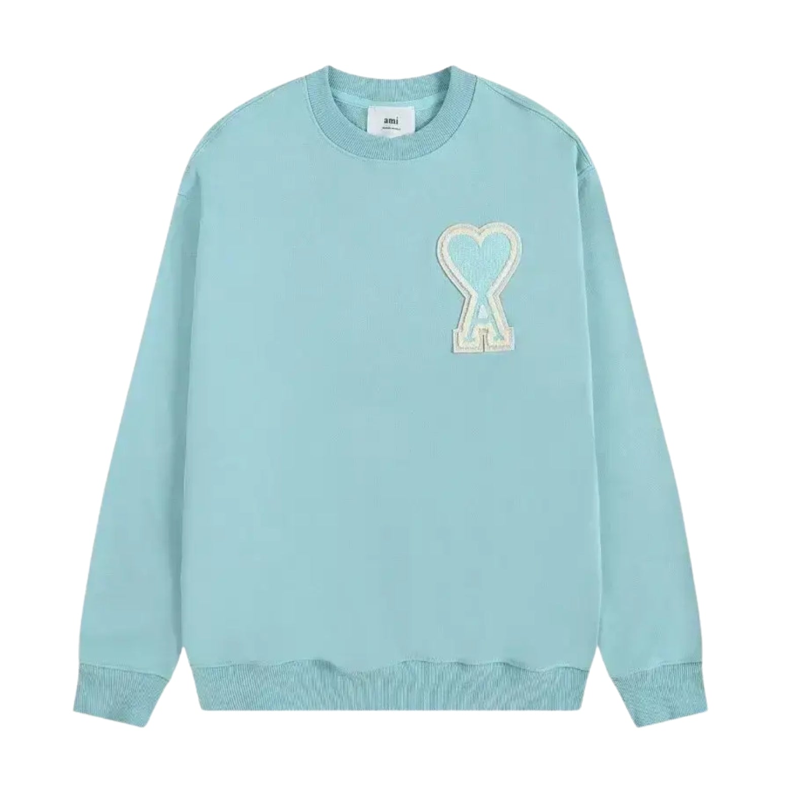 Big Love Embroidered Crewneck in light blue