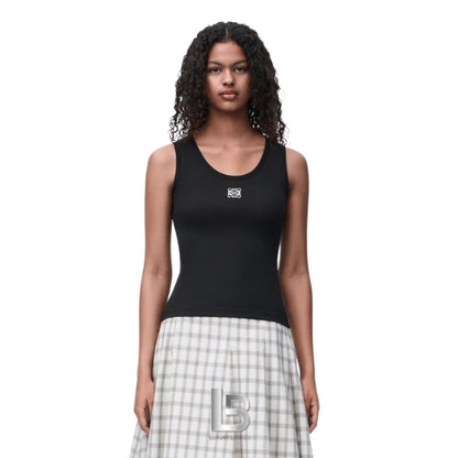 Loewe Anagram-print Black Cotton Tank Top
