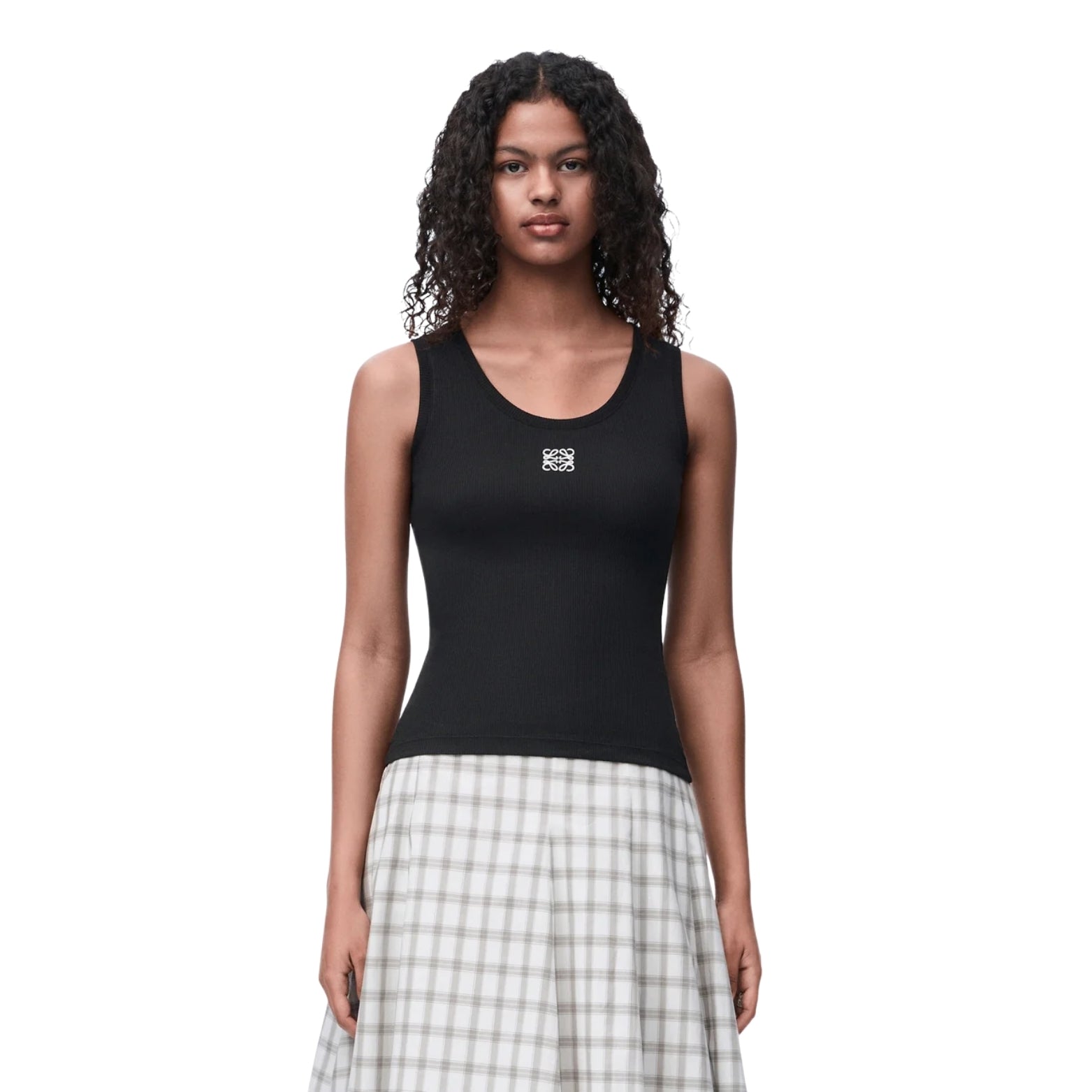 Anagram Tank Top in black – detail view