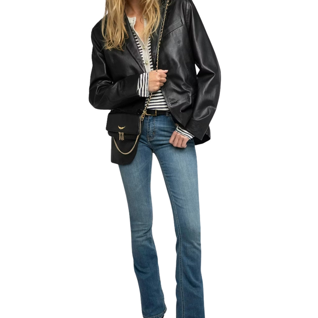 Zadig & Voltaire Rock Nano in black silver – styled view