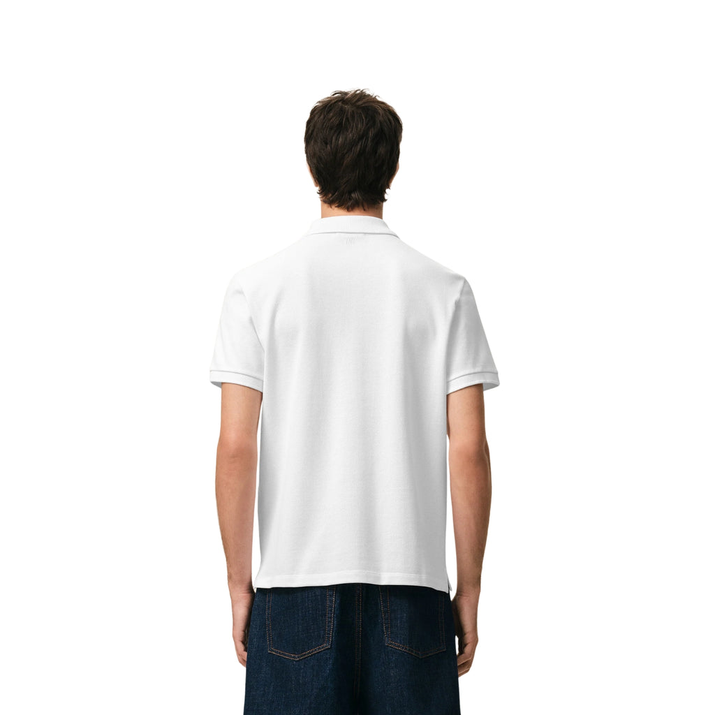 Ami White Cotton polo with Ami De Coeur
