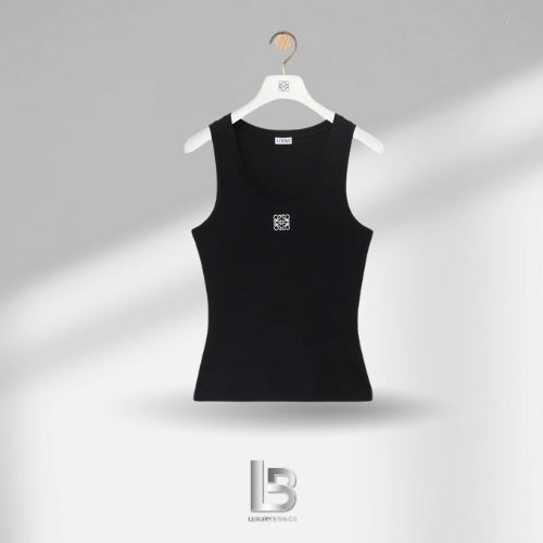 Loewe Anagram-print Black Cotton Tank Top