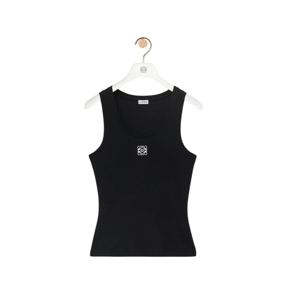 Anagram Tank Top in black cotton