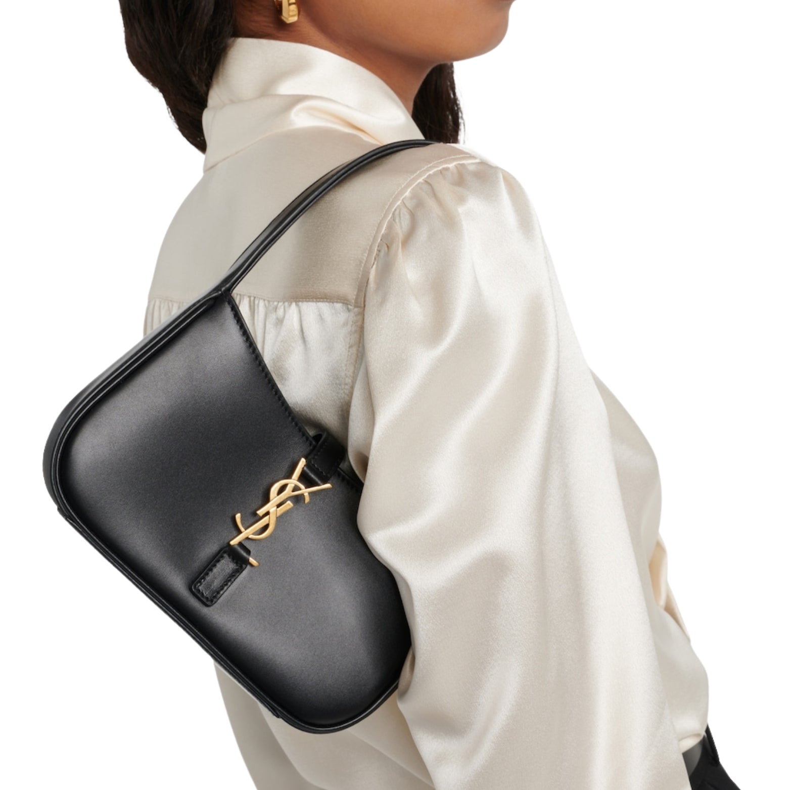 Saint Laurent Le 5 à 7 in smooth black noir – styled view